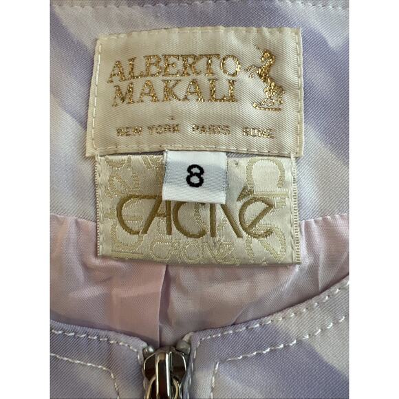 Alberto Makali x Cache Jacket Womens Size 8 Purple Abstract Cropped Zip Closure - Picture 4 of 11